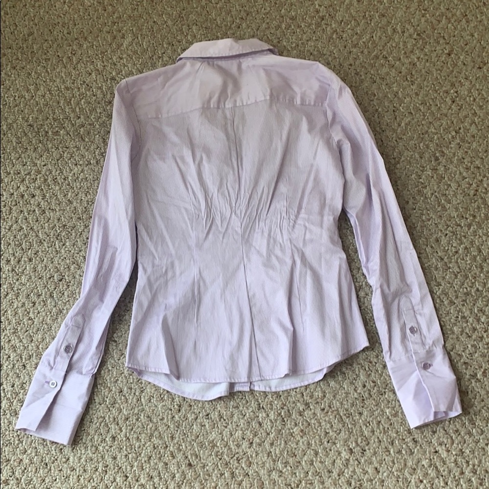 NY & Co Lavender Striped Button Shirt, Size S,NWT - Picture 4 of 4